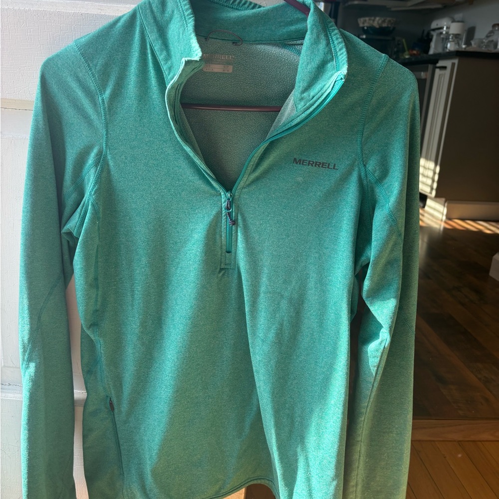 Merrell Teal Quarter-Zip Sweatshirt